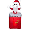 Image of Gemmy Inflatables Inflatable Party Decorations 5 1/2' Jack Skellington as Santa Popping out of Chimney by Gemmy Inflatables 10' Christmas Shiny Jack Skellington as Sandy Claws  Gemmy Inflatables