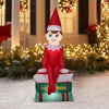 Image of Gemmy Inflatables Inflatable Party Decorations 5.5' Christmas Elf on Shelf Sitting on Books by Gemmy Inflatables 111769