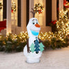 Image of Gemmy Inflatables Inflatable Party Decorations 5.5' Frozen II Olaf Holding Christmas Tree by Gemmy Inflatables 4' Christmas Olaf From Frozen II Holding Candy Cane Gemmy Inflatables