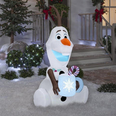 5' Christmas Disney Frozen Olaf Holding Hot Cocoa by Gemmy Inflatables