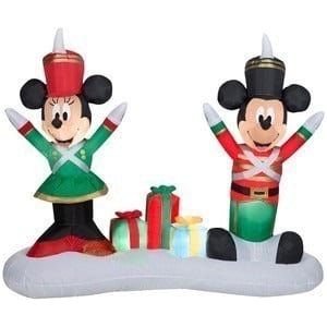 Gemmy Inflatables Inflatable Party Decorations 5' Christmas Mickey and Minnie as Toy Soldiers by Gemmy Inflatables 4' Disney's Mickey Mouse Santa Minnie Mouse Present Gemmy Inflatables