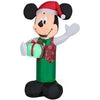 Image of Gemmy Inflatables Inflatable Party Decorations 5' Disney Mickey Mouse Wearing Santa Hat Holding Present by Gemmy Inflatables 881012 5' Mickey Mouse Wearing Santa Hat Holding Present Gemmy Inflatables