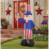 Image of Gemmy Inflatables Inflatable Party Decorations 5'H Gemmy Air blown Patriotic Uncle Same w/ Flag by Gemmy Inflatables 6' Patriotic Uncle Sam Holding Flag & Banner by Gemmy Inflatables