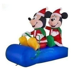 Gemmy Inflatables Inflatable Party Decorations 5'H Mickey and Minnie Mouse Sledding by Gemmy Inflatables 81141