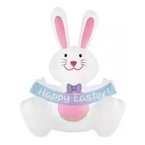 Gemmy Inflatables Inflatable Party Decorations 5'H White Easter Bunny w/ Bannyer & Bowtie by Gemmy Inflatables