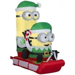 Gemmy Inflatables Inflatable Party Decorations 5' Inflatable Christmas Minions On Sled Scene by Gemmy Inflatables 117237