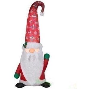 Gemmy Inflatables Inflatable Party Decorations 5' Mixed Media Christmas Damask Tomten Gnome Curved Hat by Gemmy Inflatables