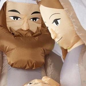 Gemmy Inflatables Inflatable Party Decorations 6 1/2'H Gemmy Airblown Inflatable Christmas Nativity Scene w/ Mary, Joseph, and Baby Jesus by Gemmy Inflatables 6' Christmas Mixed Media Beach Snowman Hat Pail by Gemmy Inflatables