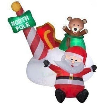 Gemmy Inflatables Inflatable Party Decorations 6 1/2' Santa Crashing North Pole Scene by Gemmy Inflatables