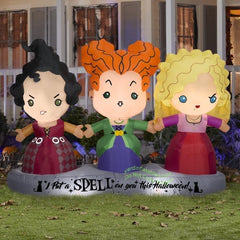 6.5' Disney's Hocus Pocus Sanderson Sisters w/ Banner by Gemmy Inflatables