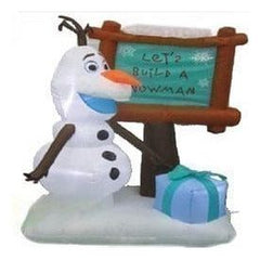Gemmy Inflatables Inflatable Party Decorations 6.5' Frozen Olaf w/ "Lets Build A Snowman" Sign by Gemmy Inflatables 12473