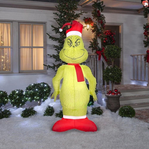 Gemmy Inflatables Inflatable Party Decorations 6.5' Mixed Media Dr. Seuss Fuzzy Grinch by Gemmy Inflatables 881169