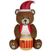 Image of Gemmy Inflatables Inflatable Party Decorations 6' Animated Fuzzy Christmas Drumming Teddy Bear by Gemmy Inflatables