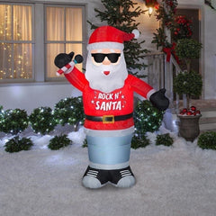 6' Animated Swaying Rockin' Santa by Gemmy Inflatable