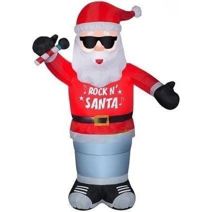 Gemmy Inflatables Inflatable Party Decorations 6' Animated Swaying Rockin' Santa by Gemmy Inflatable 6' Animated Swaying Santa Wearing Headphones SKU# 117477