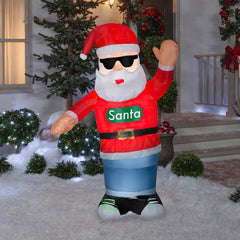 6' Animated Swaying Santa Wearing Headphones by Gemmy Inflatable