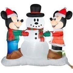 Gemmy Inflatables Inflatable Party Decorations 6' Christmas Disney Mickey & Minnie Mouse Decorating Snowman by Gemmy Inflatables 87294 - 87924 - 882550 6' Christmas Disney Mickey & Minnie Mouse Decorating Snowman