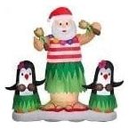 Gemmy Inflatables Inflatable Party Decorations 6' Christmas Santa Dancing The Hula w/ Penguins by Gemmy Inflatables