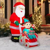 Image of Gemmy Inflatables Inflatable Party Decorations 6' Christmas Santa Pushing Elf in Wheelchair by Gemmy Inflatables 881492