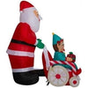 Image of Gemmy Inflatables Inflatable Party Decorations 6' Christmas Santa Pushing Elf in Wheelchair by Gemmy Inflatables 881492