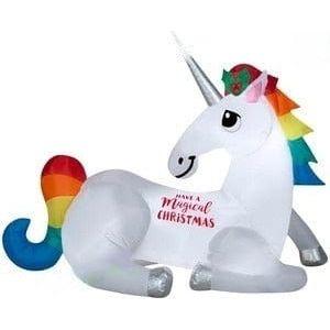 Gemmy Inflatables Inflatable Party Decorations 6'H Gemmy Airblown Inflatable Magical Christmas Unicorn by Gemmy Inflatables 6' Christmas Unicorn Wreath by Gemmy Inflatables SKU INF-511866-51186
