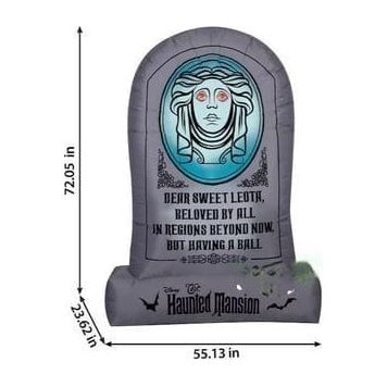 Gemmy Inflatables Inflatable Party Decorations 6'H Haunted Mansion Madame Leoda Tombstone by Gemmy Inflatable 6' Disney’s Haunted Mansion Hitchhiking Ghosts Scene Gemmy Inflatable