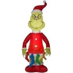 Gemmy Inflatables Inflatable Party Decorations 6' Inflatable Grinch Holding Stockings by Gemmy Inflatables 1026215-111857