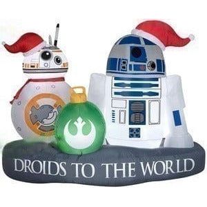 Gemmy Inflatables Inflatable Party Decorations 6' Star Wars R2-D2 and BB-8 Christmas Scene by Gemmy Inflatables