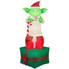 Gemmy Inflatables Inflatable Party Decorations 6' Star Wars Yoda Holding Candy Cane on 2 Presents by Gemmy Inflatables 36754 6' Star Wars Yoda Holding Candy Cane on 2 Presents Gemmy Inflatables