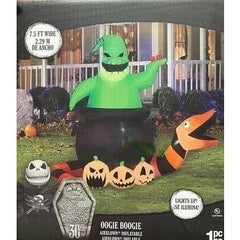 Gemmy Inflatables Inflatable Party Decorations 7.5'H Halloween Oogie Boogie In Cauldron w/ Snake by Gemmy Inflatables 10.5' Oogie Boogie w/ Dice by Gemmy Inflatables SKU# 229437