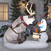 Image of Gemmy Inflatables Inflatable Party Decorations 7' Disney's Frozen Olaf and Sven w/ Cup of Candy Canes by Gemmy Inflatables 33829 - 882556