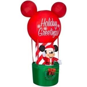Gemmy Inflatables Inflatable Party Decorations 7' Disney's Mickey Mouse in Christmas Hot Air Balloon by Gemmy Inflatables