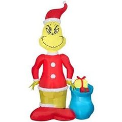 Gemmy Inflatables Inflatable Party Decorations 7' Dr. Seuss' Grinch w/ Santa Gift Sack by Gemmy Inflatables 113861