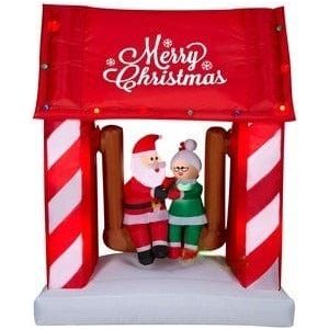 Gemmy Inflatables Inflatable Party Decorations 7' Santa & Mrs. Claus Sitting On Porch Swing Scene by Gemmy Inflatables 7 1/2'  Santa & Mrs. Claus Christmas Tree Scene by Gemmy Inflatables