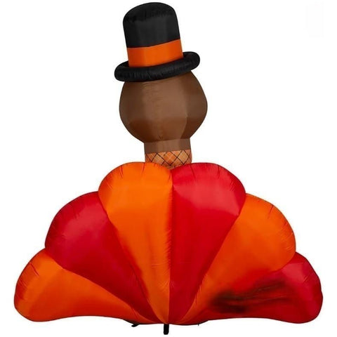 Gemmy Inflatables Inflatable Party Decorations 8'H Thanksgiving Turkey w/ Pilgrim Hat by Gemmy Inflatable 552097 - 305788