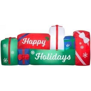 Gemmy Inflatables Inflatable Party Decorations 8' Happy Holiday's Christmas Present Scene by Gemmy Inflatables 880891