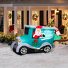 Image of Gemmy Inflatables Inflatable Party Decorations 8' Inflatable Christmas Santa Claus St. Nick's Overnight Delivery Truck by Gemmy Inflatables 881969 8' Christmas Santa Claus St. Nick's Delivery Truck Gemmy Inflatables