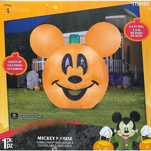 Gemmy Inflatables Inflatable Party Decorations 9 1/2' Halloween Disney Mickey Pumpkin Jack-O-Lantern Gemmy Inflatable 552054 - 225366