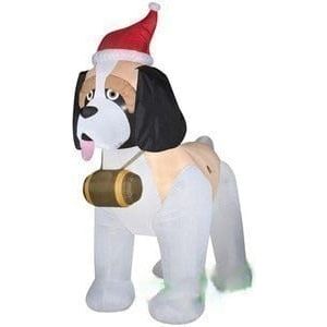 Gemmy Inflatables Inflatable Party Decorations 9'H Christmas St Bernard Wearing Santa Hat by Gemmy Inflatable 35985