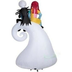 9'H Projection Jack and Sally on Mountain w/ Zero by Gemmy Inflatables