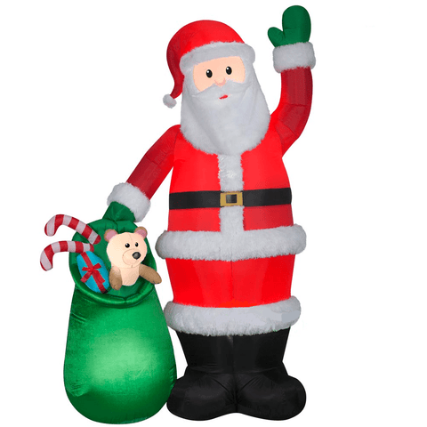 Gemmy Inflatables Inflatable Party Decorations 9' Mixed Media Santa Claus w/ Gift Sack by Gemmy Inflatables 118299 9' Mixed Media Santa Claus w/ Gift Sack by Gemmy Inflatables 118299
