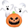 Image of Gemmy Inflatables Lawn Ornaments & Garden Sculptures 4.5'H Halloween Ghost Duo in Jack O' Lantern by Gemmy Inflatable 12  ½' Air Blown Inflatable 7 Pumpkin Jack-O-Lantern Patch SKU# Y2088