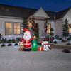 Image of Gemmy Inflatables Lawn Ornaments & Garden Sculptures 6 1/2'  Santa Puppy &Snowman Collection Scene Gemmy Inflatables 117328