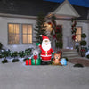 Image of Gemmy Inflatables Lawn Ornaments & Garden Sculptures 6 1/2' Santa w/ Puppy Collection Scene by Gemmy Inflatables 117596