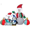Image of Gemmy Inflatables Lawn Ornaments & Garden Sculptures 6 1/2' Snowman, Penguin, & Polar Bear Scene w/ Ornaments by Gemmy Inflatables 117597