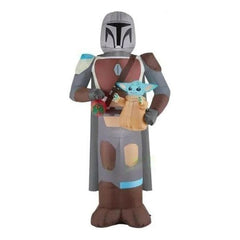 Gemmy Inflatables Lawn Ornaments & Garden Sculptures 6 1/2' Stars Wars The Mandalorian w/ The Child & Christmas Ornament by Gemmy Inflatables 11' Giant Christmas Snowman w/ Scarf by Gemmy Inflatables SKU# 112644