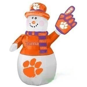 Gemmy Inflatables Lawn Ornaments & Garden Sculptures 7'H Inflatable NCAA Clemson Tigers Snowman by Gemmy Inflatables 486426-70373