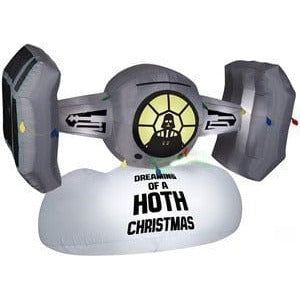 Gemmy Inflatables Lawn Ornaments & Garden Sculptures 8' Wars Christmas TIE Fighter w/ Sign by Gemmy Inflatables 6 1/2' The Mandalorian The Child Christmas Ornament  Gemmy Inflatables