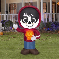 3.5' Disney's Coco Skeleton Miguel w/ Jack O Lantern by Gemmy Inflatable