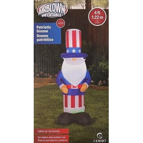 Gemmy Inflatables Seasonal & Holiday Decorations 4th Patriotic Uncle Sam Gnome by Gemmy Inflatable 445459 4th Patriotic Uncle Sam Gnome by Gemmy Inflatablee SKU# 445459
